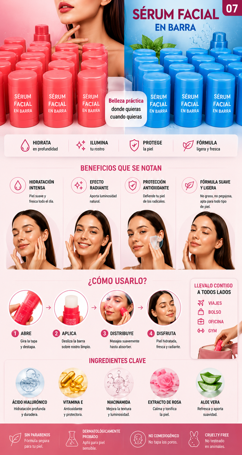 Beneficios del sérum facial en barra